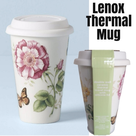 Lenox Mug Butterfly Meadow Thermal Travel Coffee - Picture 1 of 8